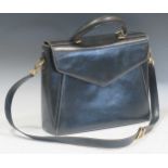 A vintage Ferragamo black leather handbag