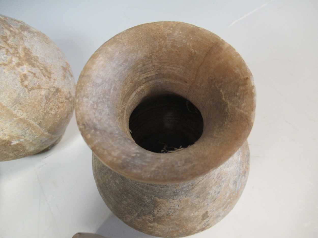 Three Chinese stone "pale" vases, - Bild 2 aus 7