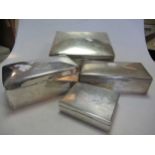 4 silver table cigarette boxes (4)