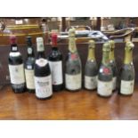 A quantity of ports, wines & Champagne including Moet & Chandon 1966, Chateau Pap Clement 1959.