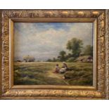 Robert Robin Fenson, alias Henry Maidment (British, 1868-1942)Haymaking scene; Cattle in a river
