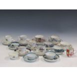 A collection of 18th century Worcester and other cups, tea bowls and saucers in varying condition (