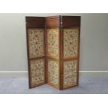 An Indian floral panel decorated folding screen, 152 x 132cmEach panel measuring 59.5 x 37cm