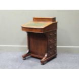 A Victorian rosewood davenport, 80 x 53 x 50cm