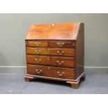 A George III mahogany bureau, 105 x 101 x 54cm