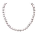 A cultured pearl and diamond necklace,