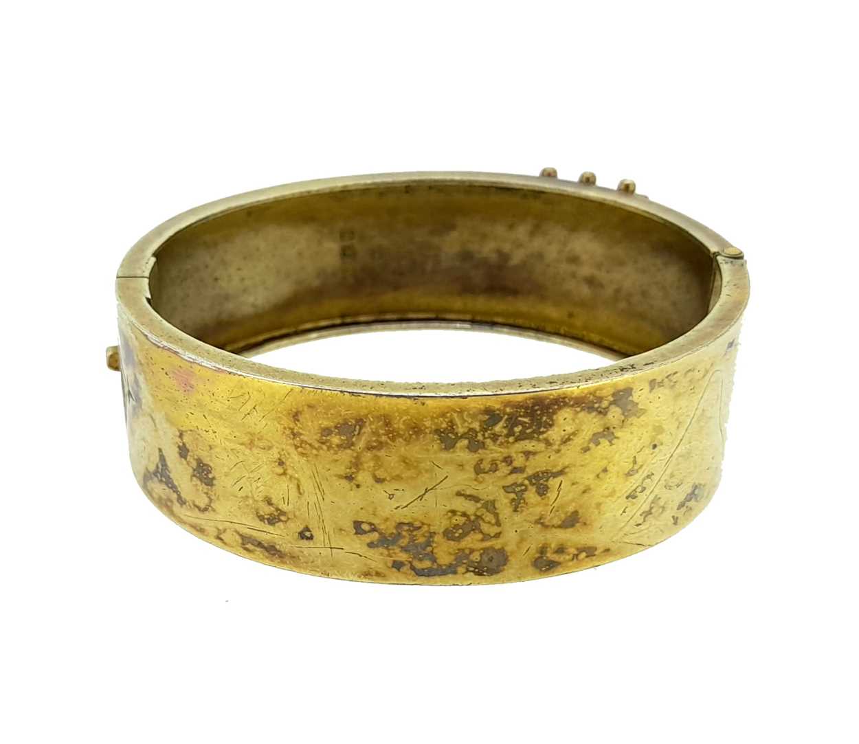 A Victorian silver gilt buckle bangle, - Bild 2 aus 3