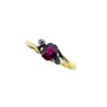 A ruby and diamond ring,