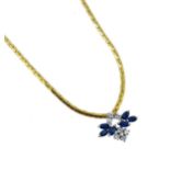 A sapphire and diamond necklace,