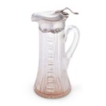 An early 20th century American metalwares silver topped cut glass cordial jug,