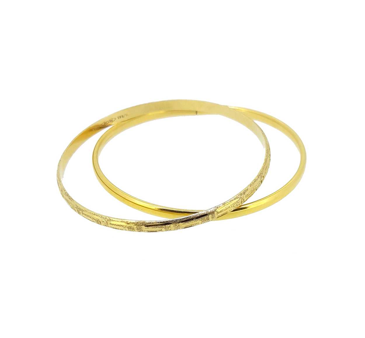 Two plain bangles,