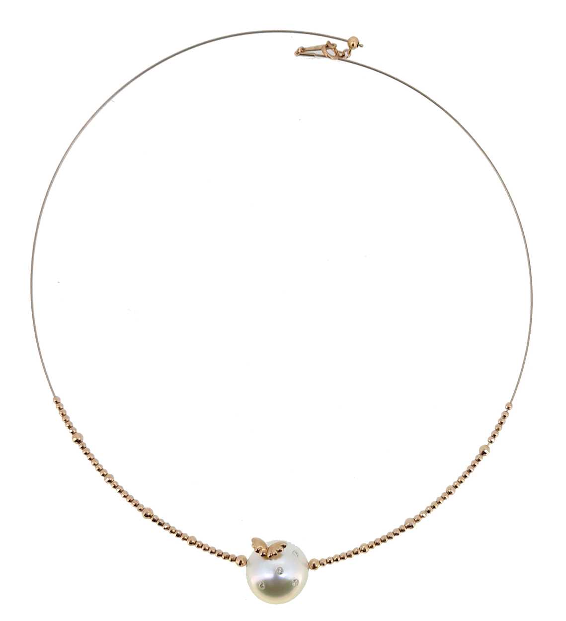 A south sea cultured pearl wire necklace, - Bild 2 aus 2