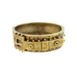 A Victorian silver gilt buckle bangle,