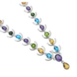 A multi gemstone necklace,