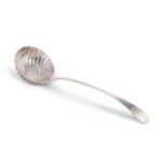 A George III 18th century silver soup ladle,
