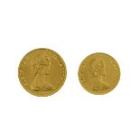 Elizabeth II Isle of Man 1973 gold sovereign and half sovereign