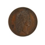 George I, Order of the Bath Revived, bronze medal 1725, bust right, reverse Prince of Wales robed