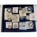 UK and Channel Islands Royal Mint silver coins including proofs, 14 having certificates: £1 x 9,