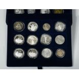 Columbus' Discovery of America, 21 modern commemorative proof coins, some in silver, and 3 others