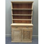 A late 19th / early 20th century pine dresser, 201 x 105 x 41cm