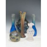 An Orient and Flume class vase together with five further glass vases