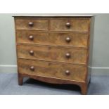 A Regency mahogany chest of two short over three long drawers on bracket feet, 108 x 110 x 53cm