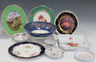 A collection of English ceramics to include a Spode 'Gone Away' plate, various glit and painted
