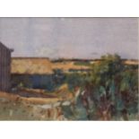 Christa Gaa Farm near Lamornagouache and watercolour 13.5 x 18cmthe reverse signed by the Ken