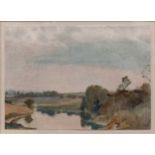 Charles Knight (American 1901-1990)a lake in a landscapewatercolour on papersigned to the bottom