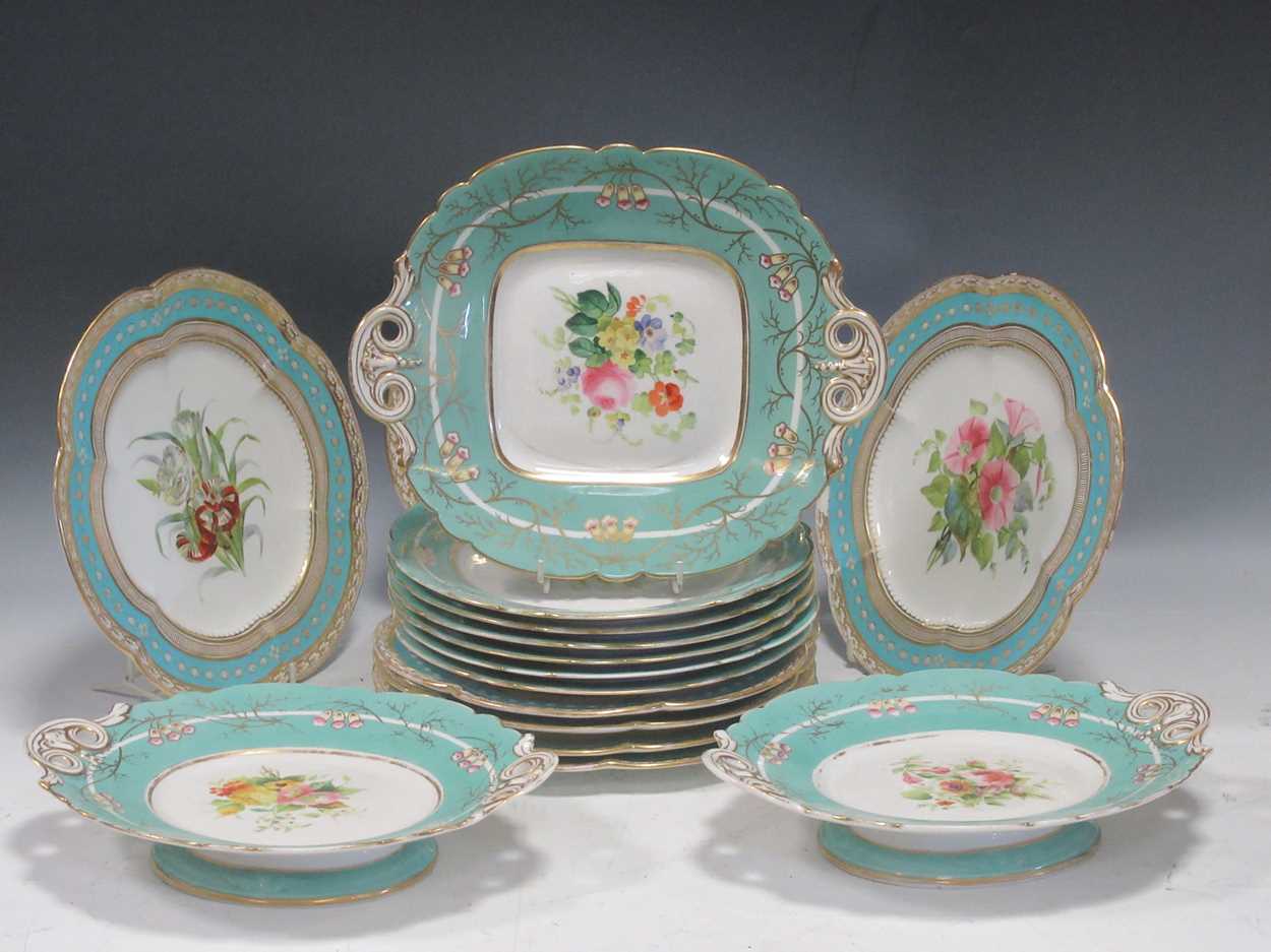 Two 19th century English porcelain part dessert services