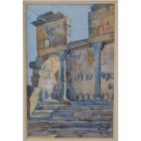 Andrée Du Pac (French, 1891-1966)A classical colonnade watercolour on papersigned 'A de Pac' (
