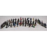 Large collection of Dublo (00) scale painted metal platform and other figures, approx. 70, including