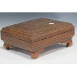 A straw marquetry games box on Chinese style legs, possibly Napoleonic