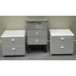 A pair of aluminium two drawer bedside cabinets from the Conran Shop 40 x 40 x 45cm , together