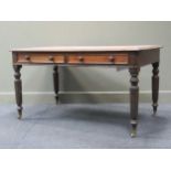 A Victorian mahogany library/ writing table, 74 x 137 x 80cm