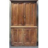 An Edwardian oak cabinet 214 x 134 x 51cm