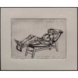 Andre Semeiko, a group of three etchings, to include Knight sunbathing,16.5 x 21cm; Knight at a