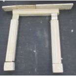 A George III stone fireplace surround, the fluted sides mounted with square corbelsdimensions for