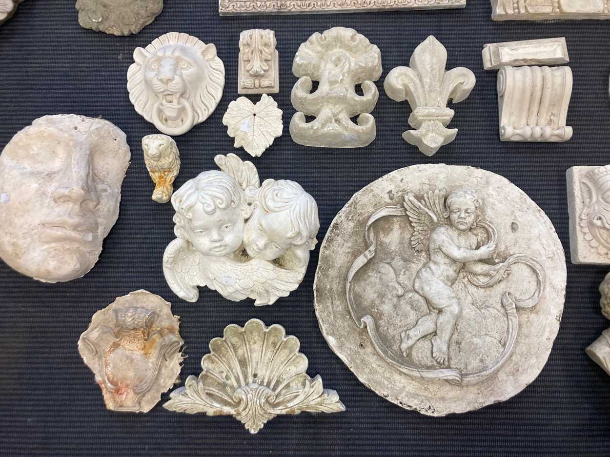 Items of moulded classical architectural items and a bust of Mozart - Image 2 of 4