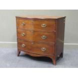 An early 19th century mahogany bow front chest of drawers, 89 x 93 x 56cm