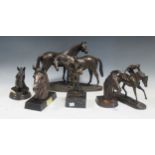 A collection of three model horse heads, 'Southwell Winner 2000', 'Lingfield Park Racecourse