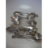 A quantity of mixed silver flatware, 53.8ozt gross