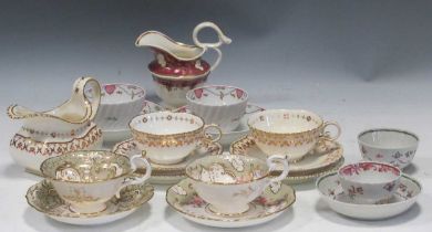 Items of English porcelain to include Newhall and Regency tea cups and saucers