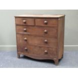 A 19th century mahogany chest of two short over three long drawers on bracket feet, 107 x 108 x