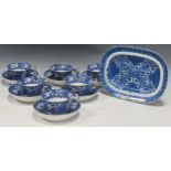 A Spode blue and white part dinner and tea service