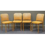 A set of four 20th century Dinette bentwood dining chairs with caned backs and seats (4)