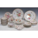 A collection of Dresden floral china to include thirteen cups and five saucers, three large and four
