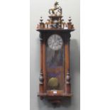 A 19th century Vienna walnut wall clock