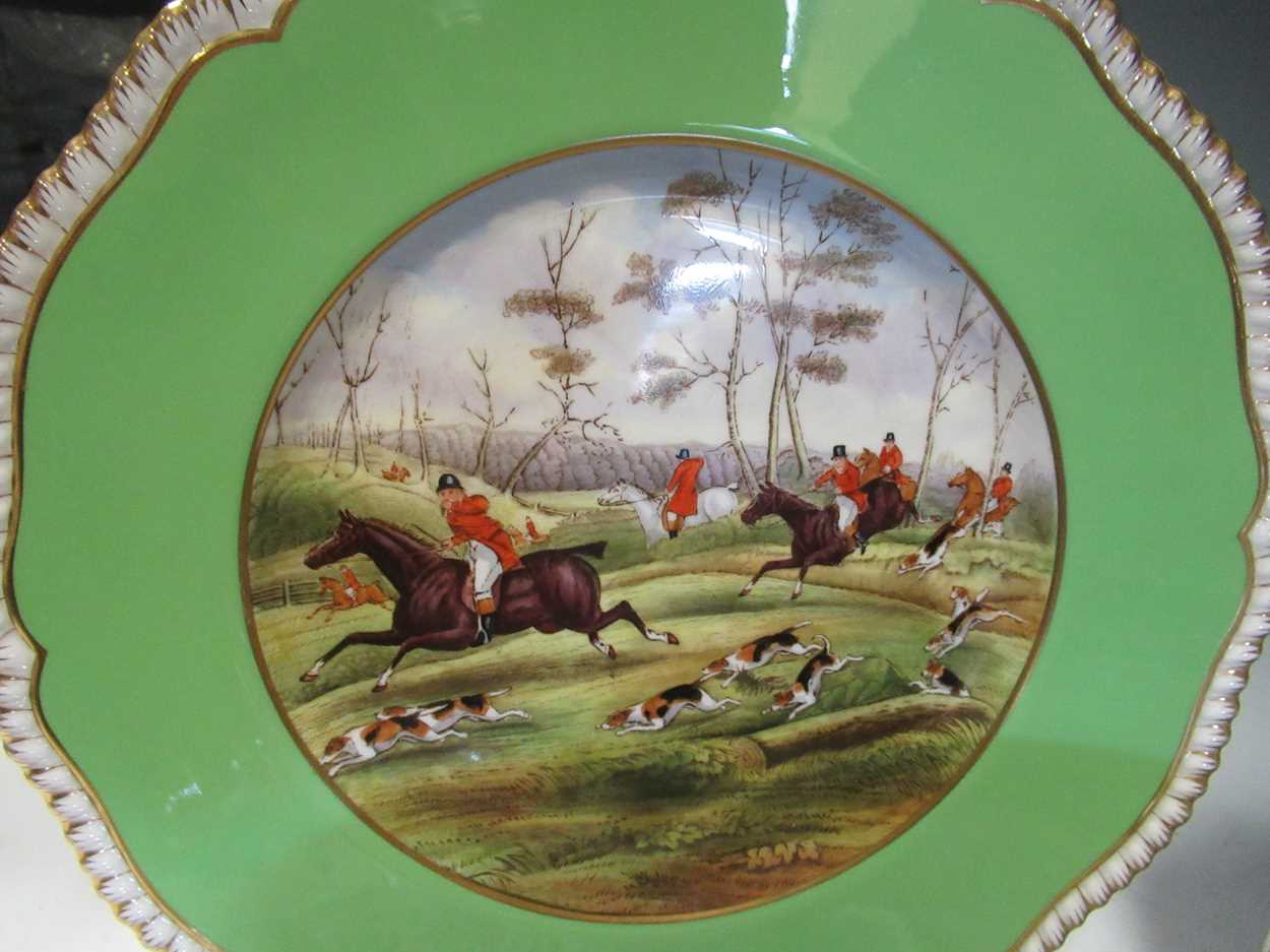 A collection of English ceramics to include a Spode 'Gone Away' plate, various glit and painted - Image 3 of 13