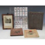 A large collection of cigarette cards in albums, mainly players and a mixed early 20th century